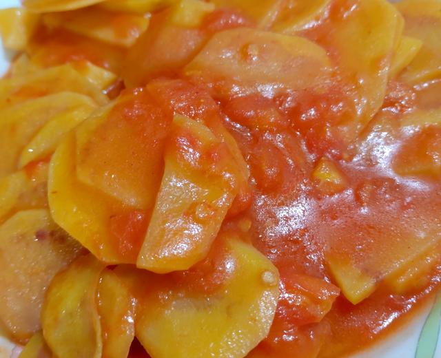 茄汁土豆片（西红柿炒土豆片）的做法