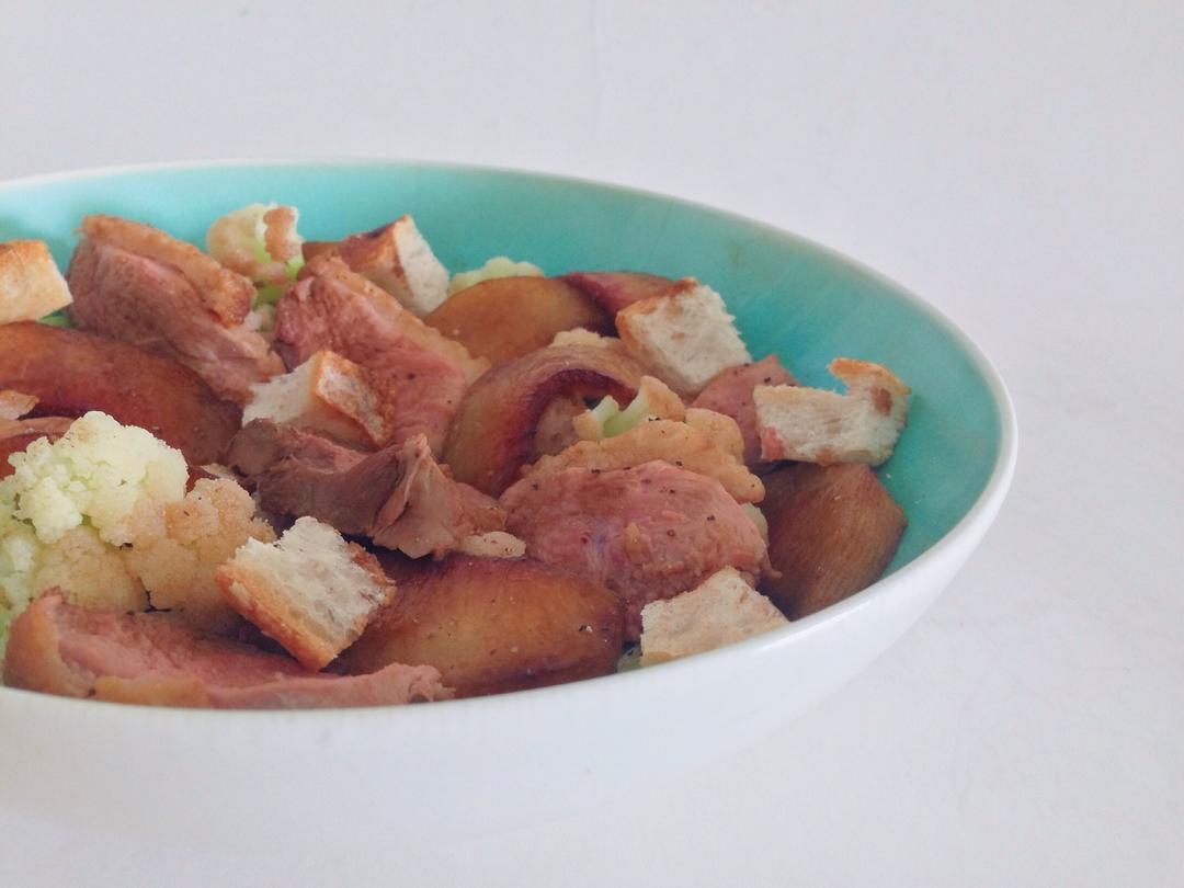 黑醋煎桃子鸭胸沙拉的做法