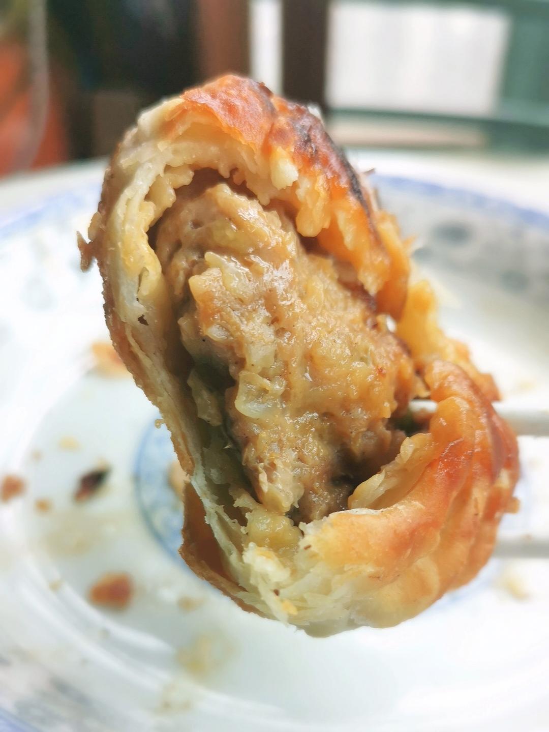 家常包菜猪肉油酥馅饼（傻瓜包饼法）