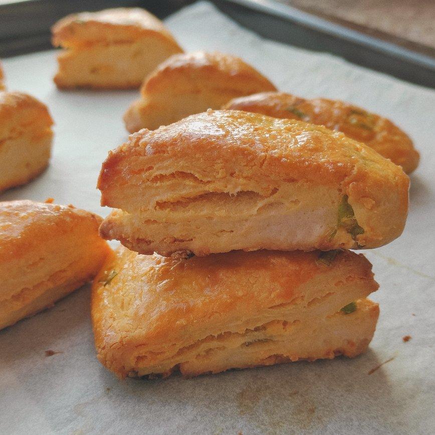 咸蛋黄肉松司康【肉党们的咸口下午茶】