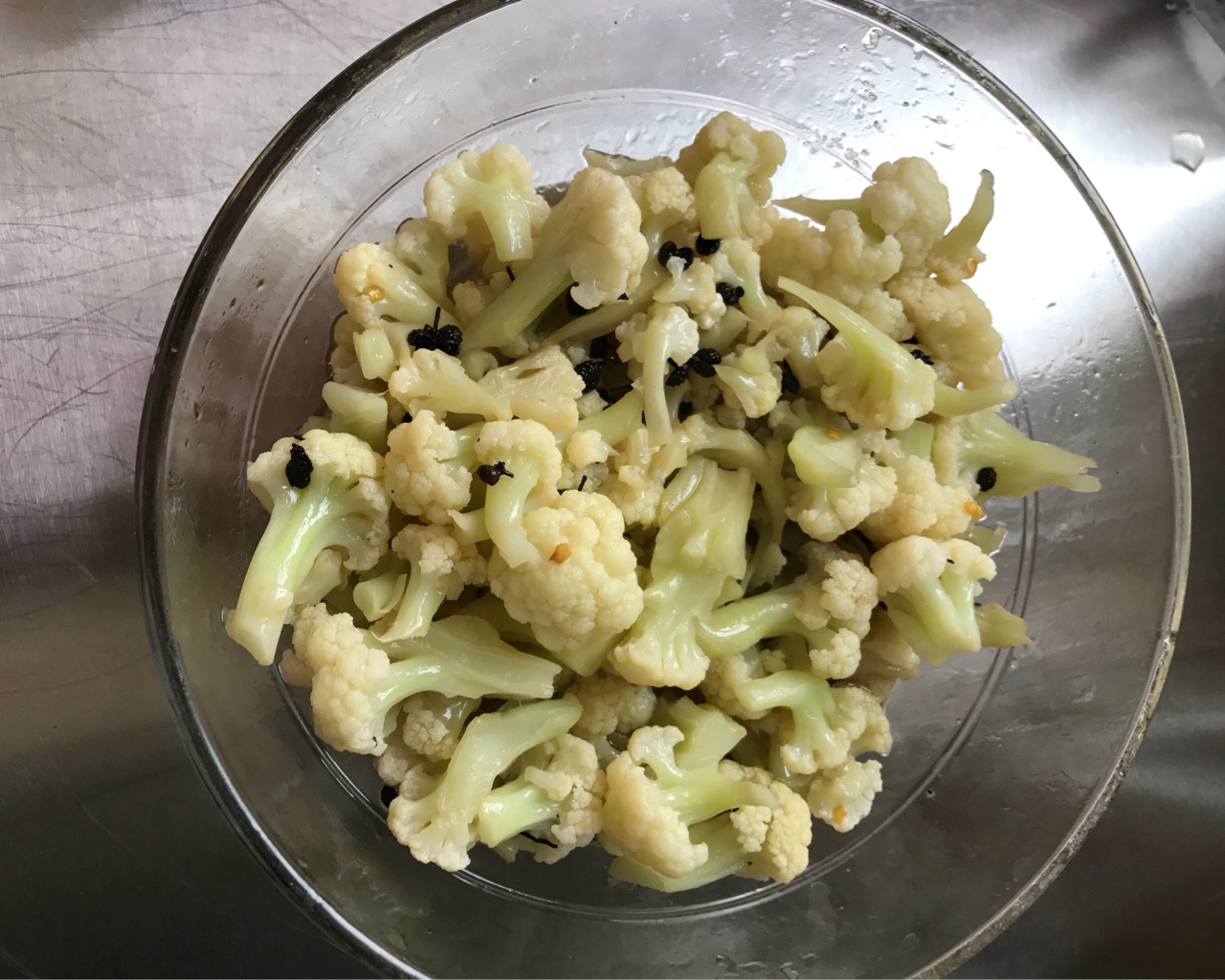 炝锅素菜花的做法