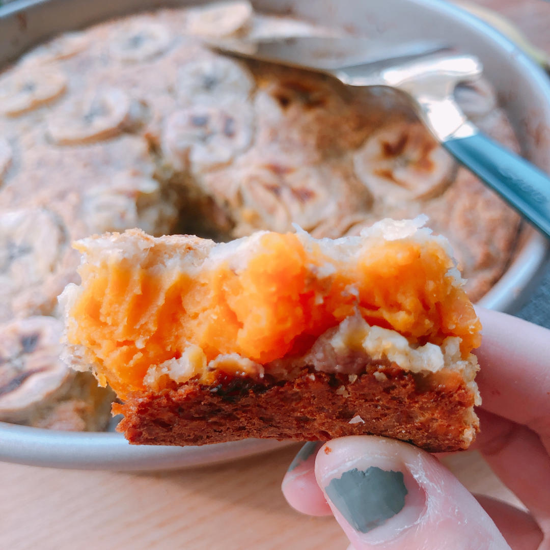 低脂燕麦紫薯香蕉派✨