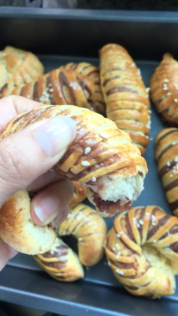 （手揉水合法）卷卷红豆面包🥯🥯（不需手套膜）