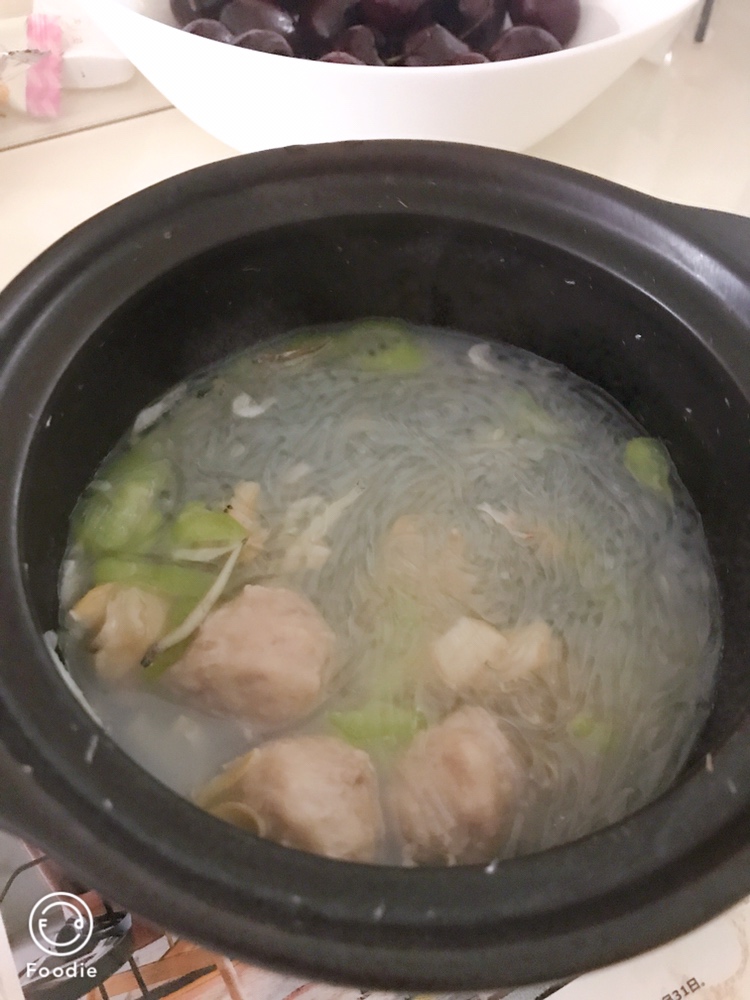 蛤蜊干贝丝瓜粉丝汤的做法