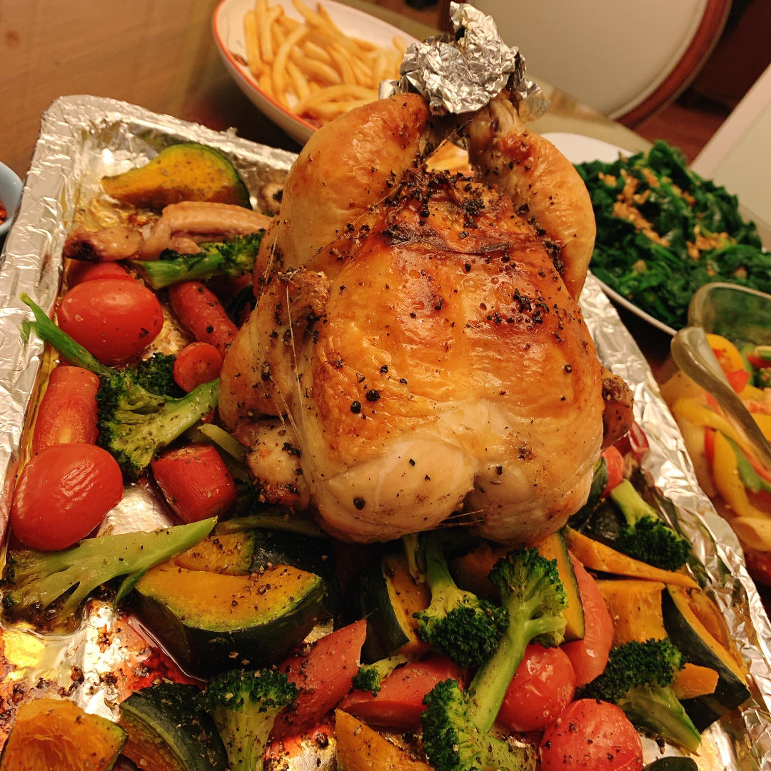 皮脆肉嫩水还多的【圣诞烤鸡】