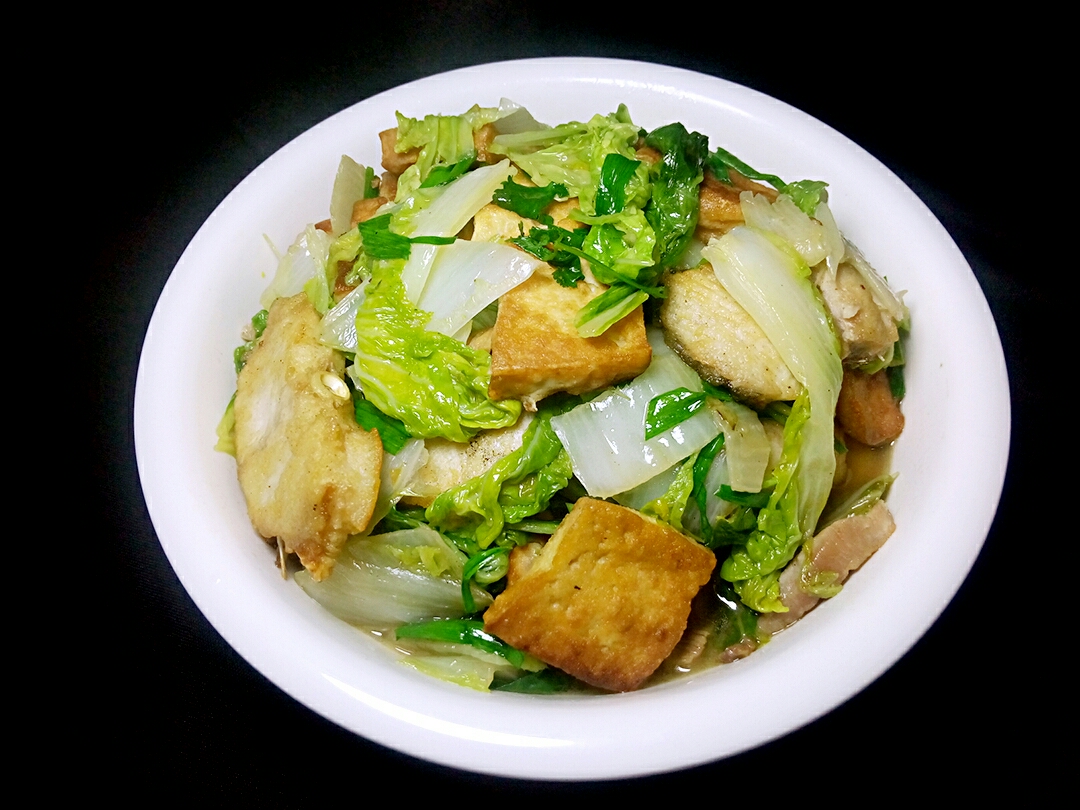 白菜豆腐烩鱼