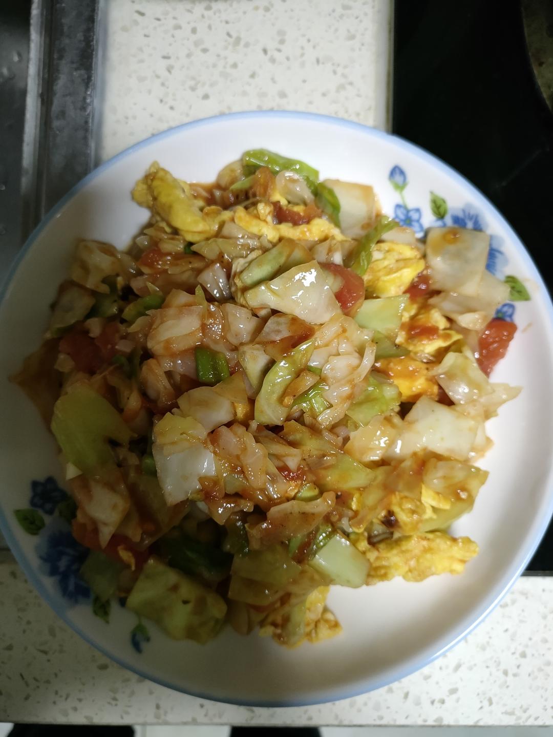西红柿鸡蛋圆白菜