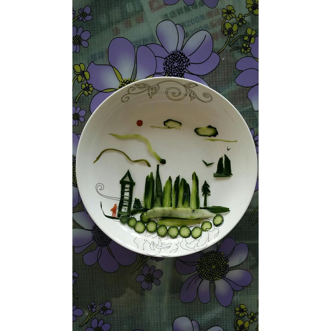 下厨房用户406b做的黄瓜山水拼盘