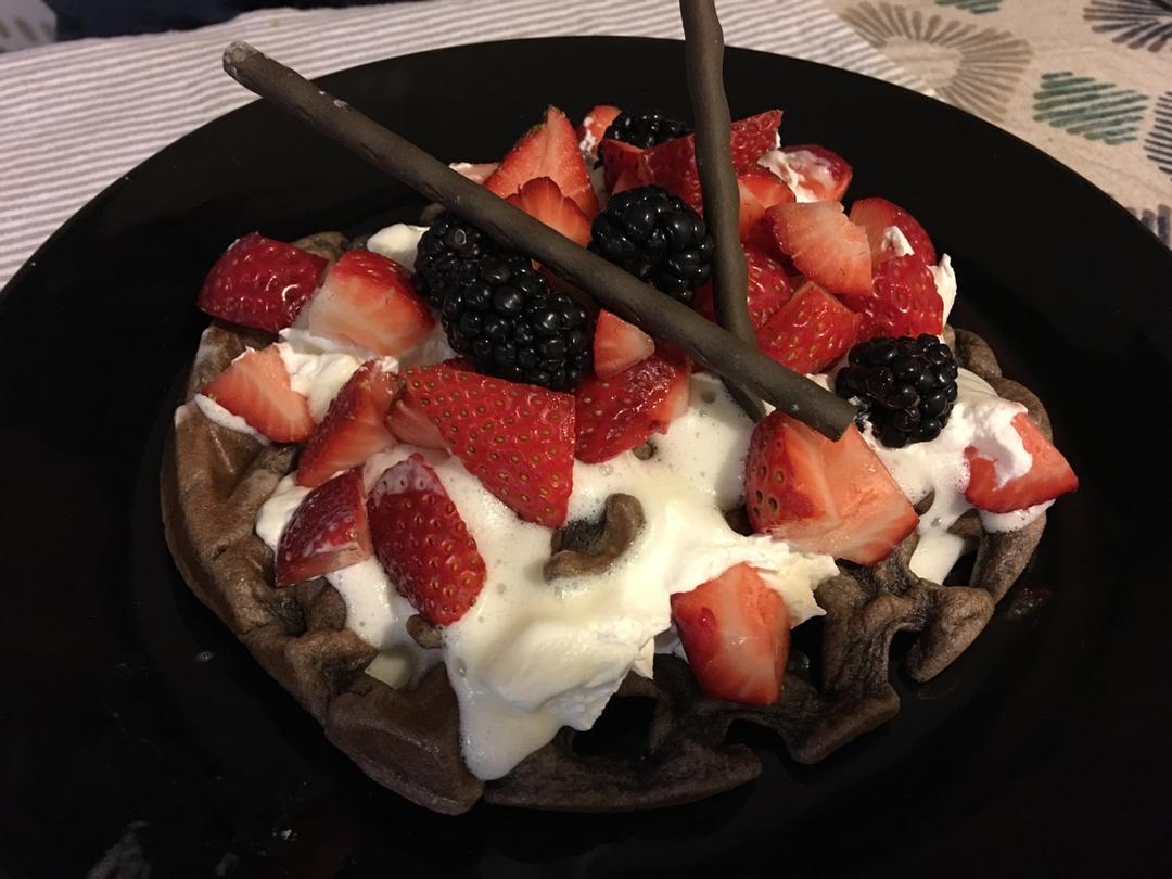 可可糯米华夫饼