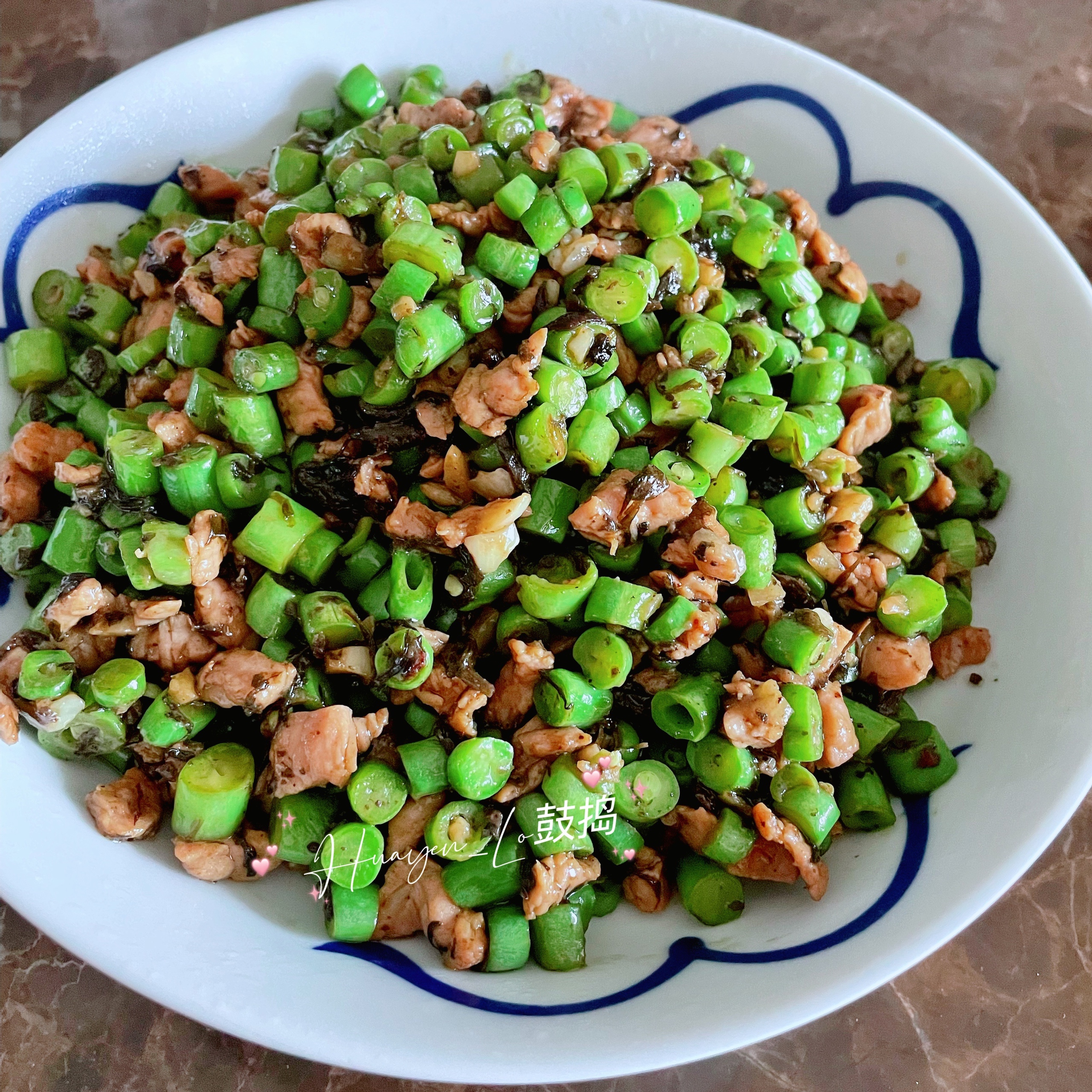 中式-榄菜豆角肉末的做法