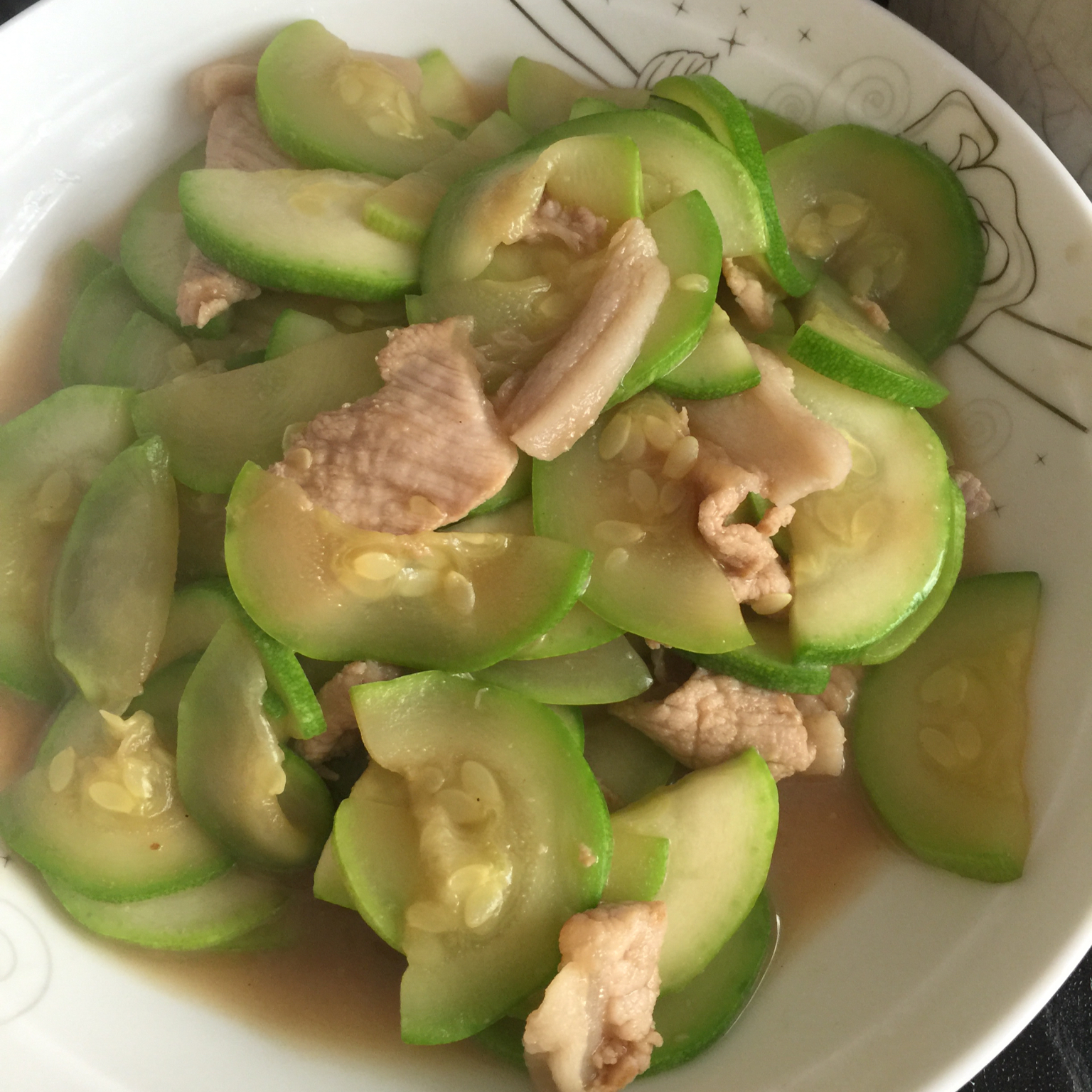 西葫芦炒肉片