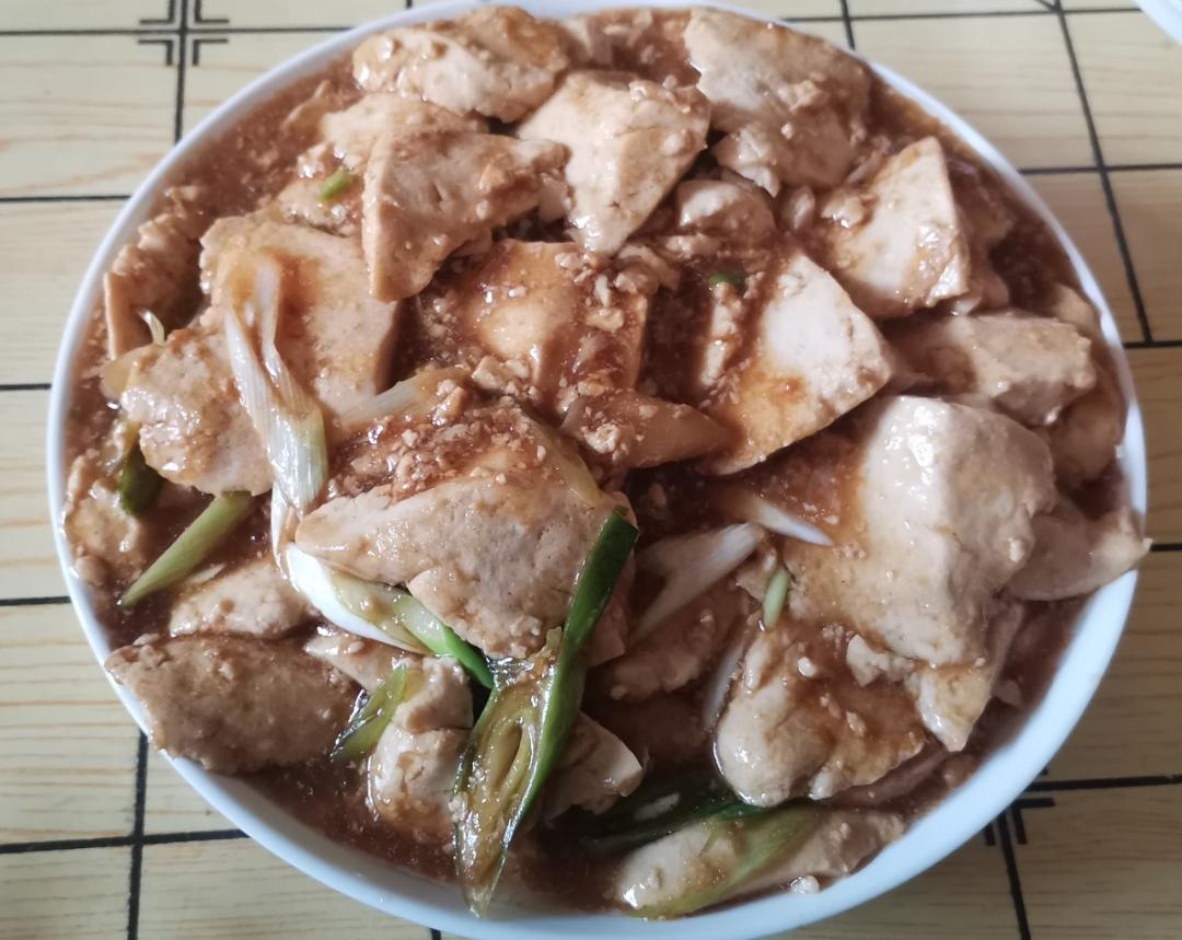 葱烧豆腐