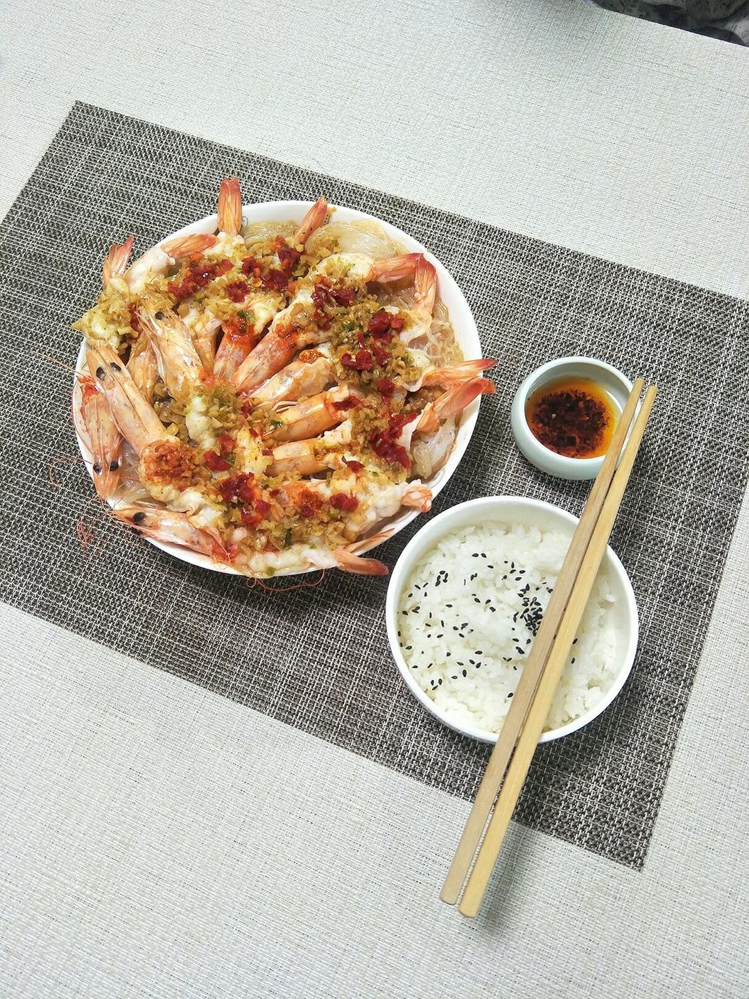 蒜蓉粉丝蒸虾完整版#秋季保胃战#