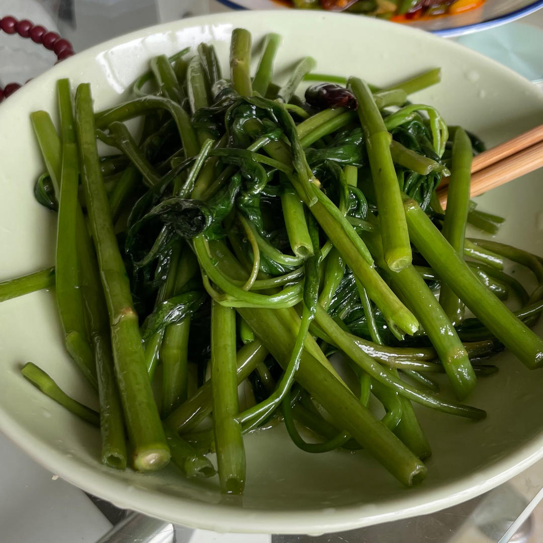 炝炒空心菜（不黑的秘密）