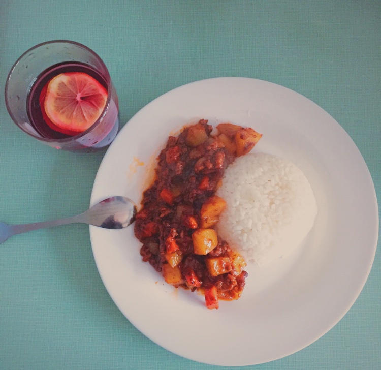 番茄免治猪肉饭