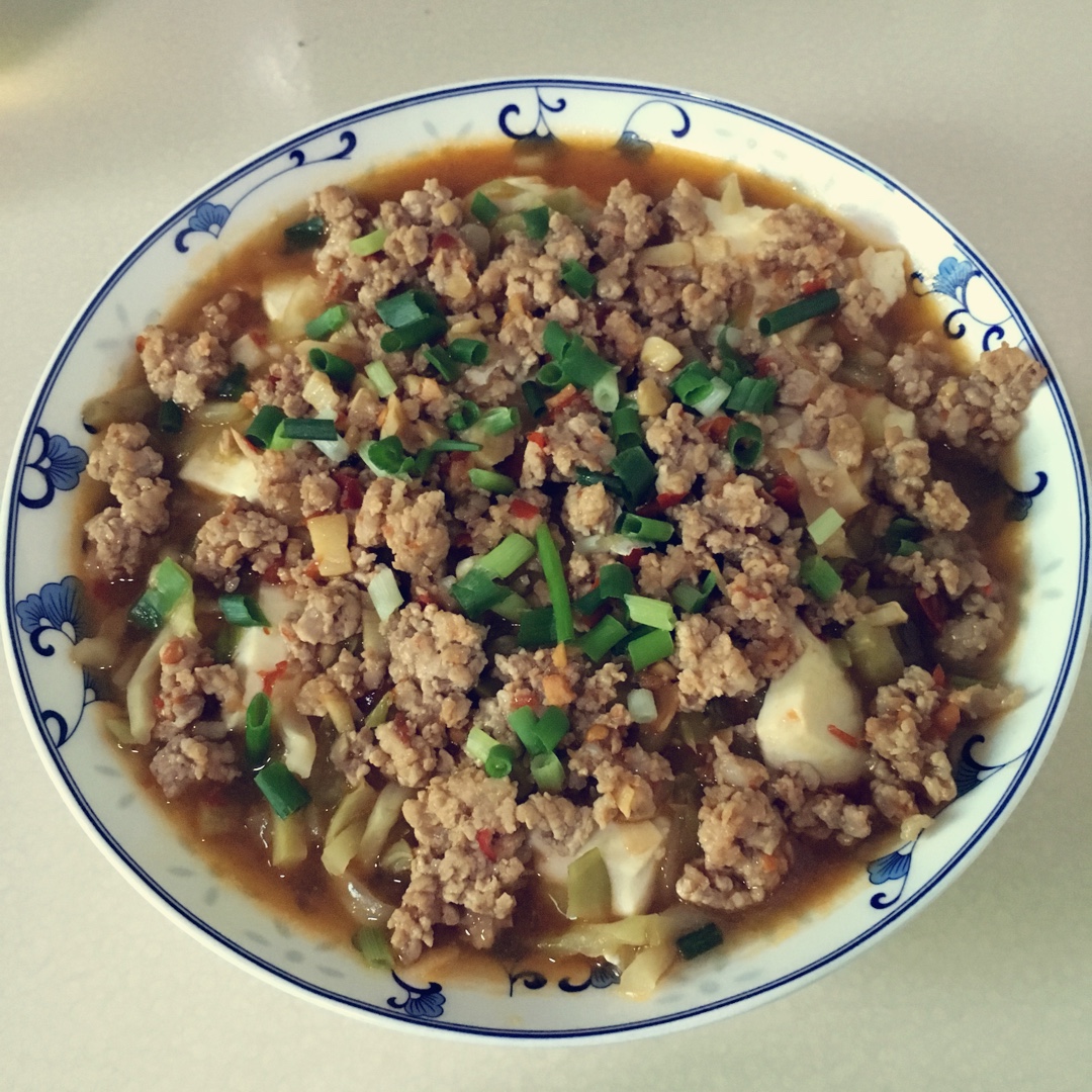 榨菜肉末蒸豆腐