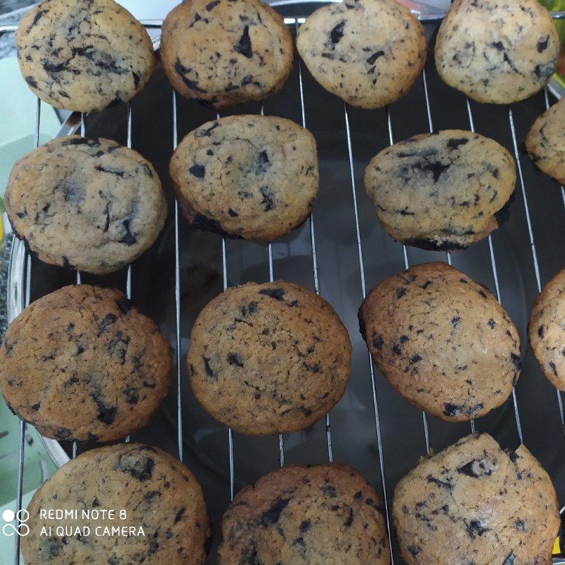 香草海盐巧克力大曲奇—冬天来一块真的超幸福哦