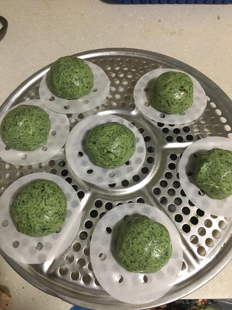 小雨点_lan做的艾草青团(不发硬,qq弹弹超好吃)