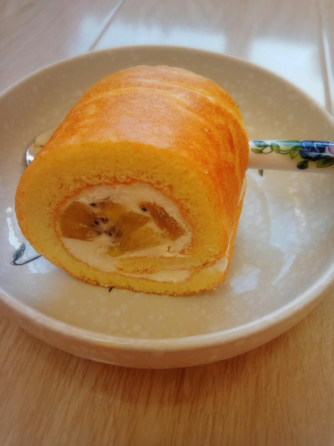 芒果蛋糕卷（详细的小四卷制作视频）