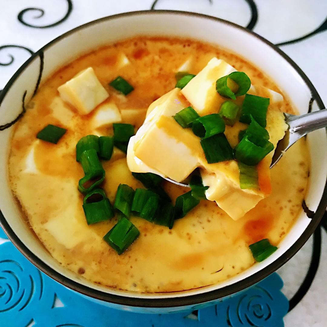 虾仁豆腐蒸水蛋