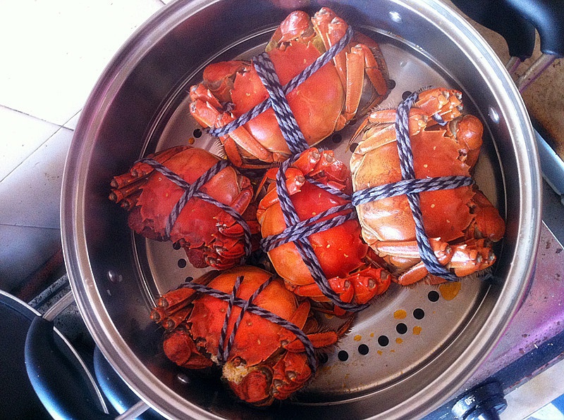 姜丝黄酒蒸青蟹