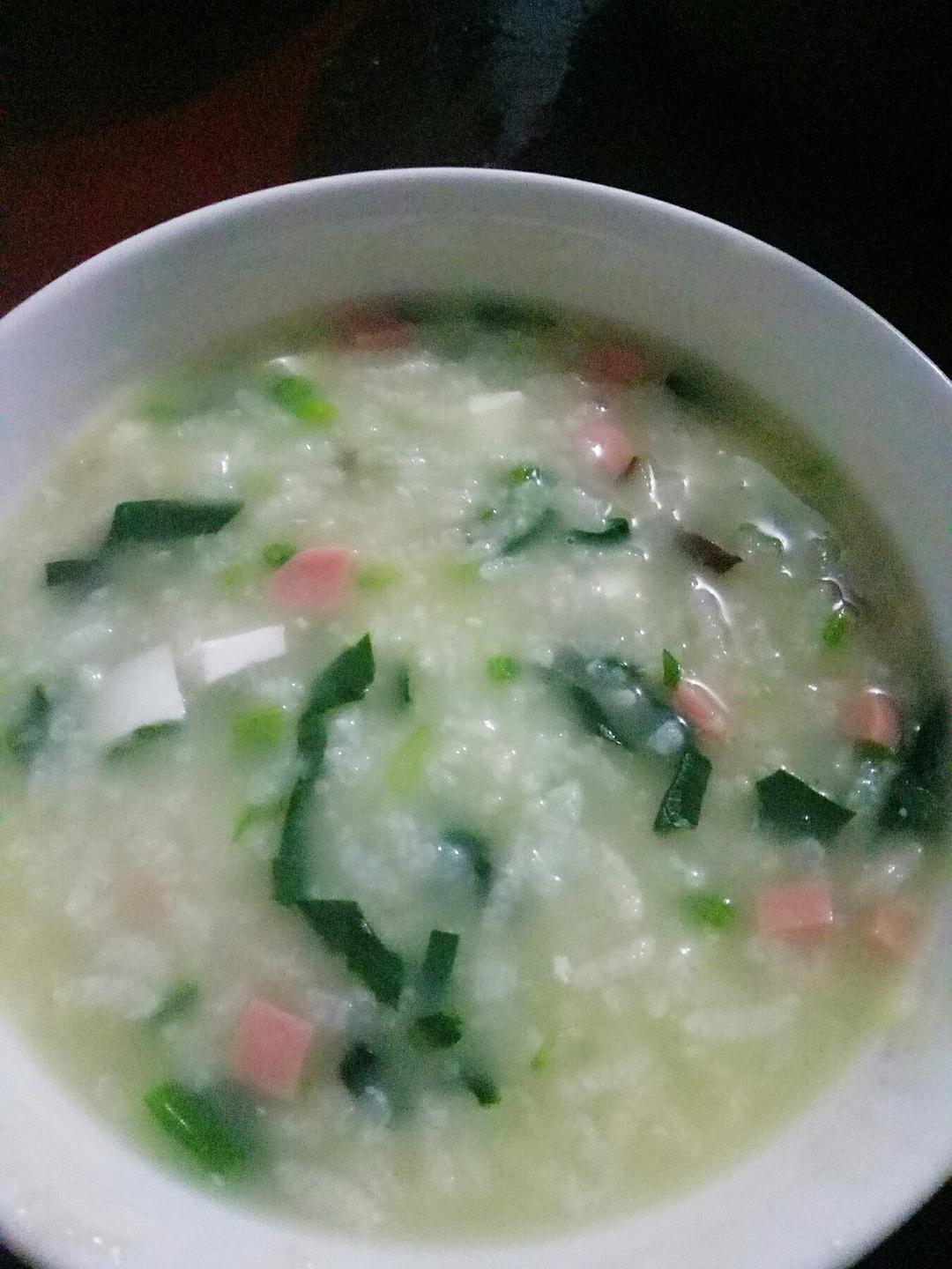 咸蛋青菜粥的做法