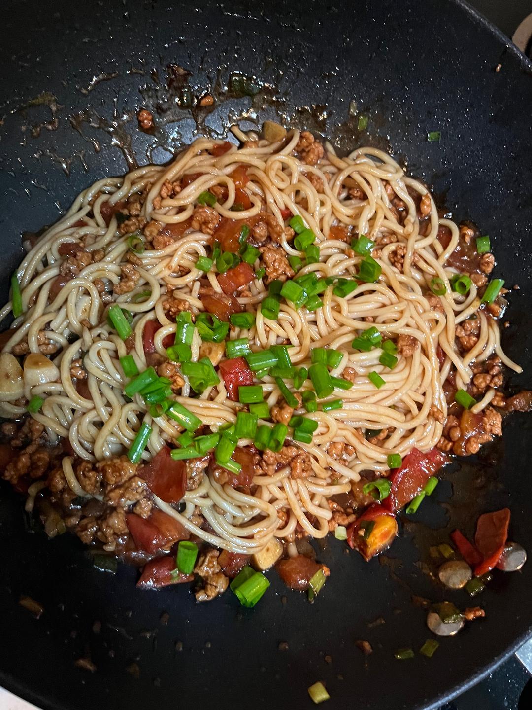 番茄肉沫拌面的做法