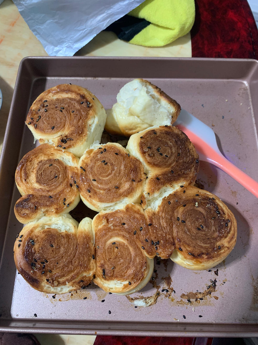 蜂蜜脆底小面包(一次发酵)