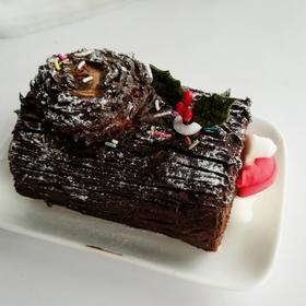 圣诞节树根蛋糕