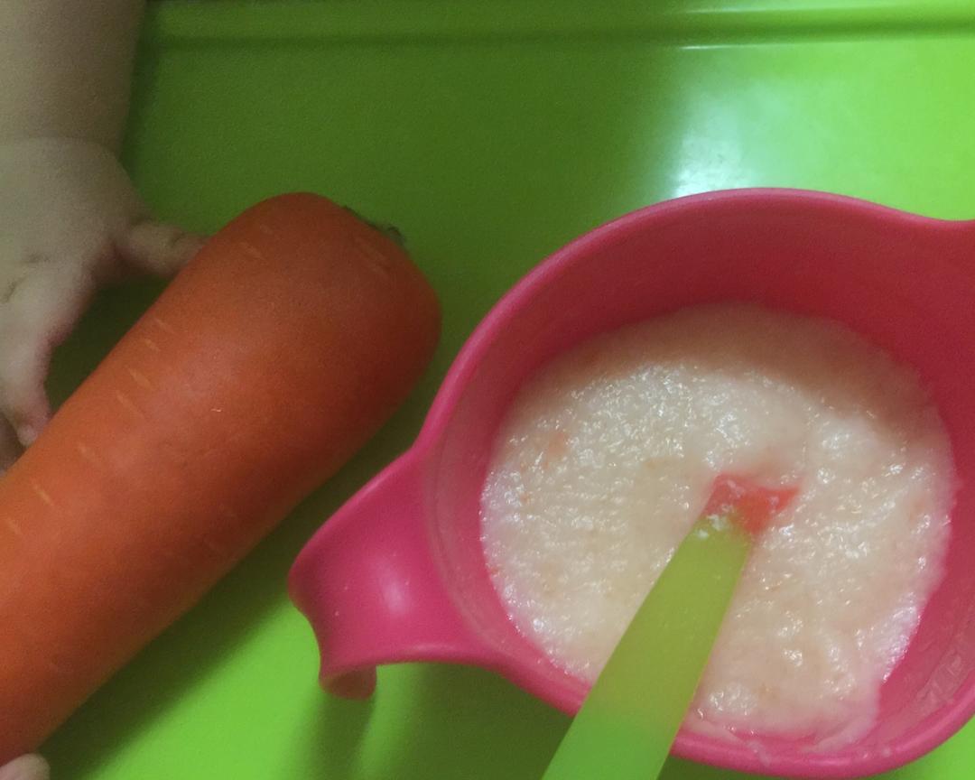 胡萝卜泥米糊 辅食的做法