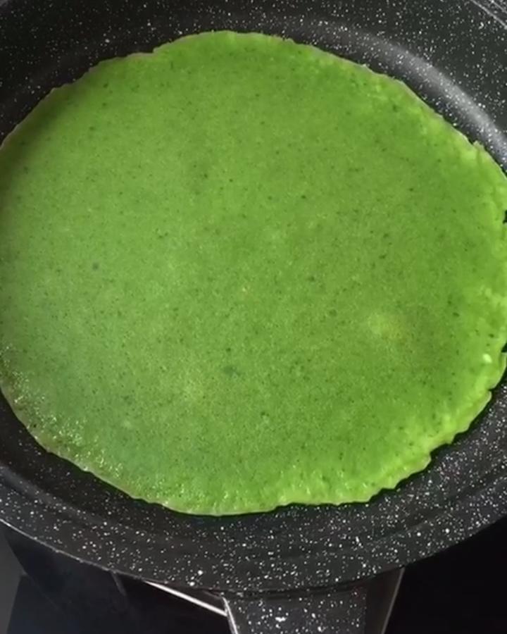 ninemama做的菠菜煎饼 蔬菜饼 卷饼