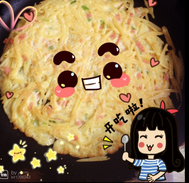 香煎土豆丝鸡蛋饼