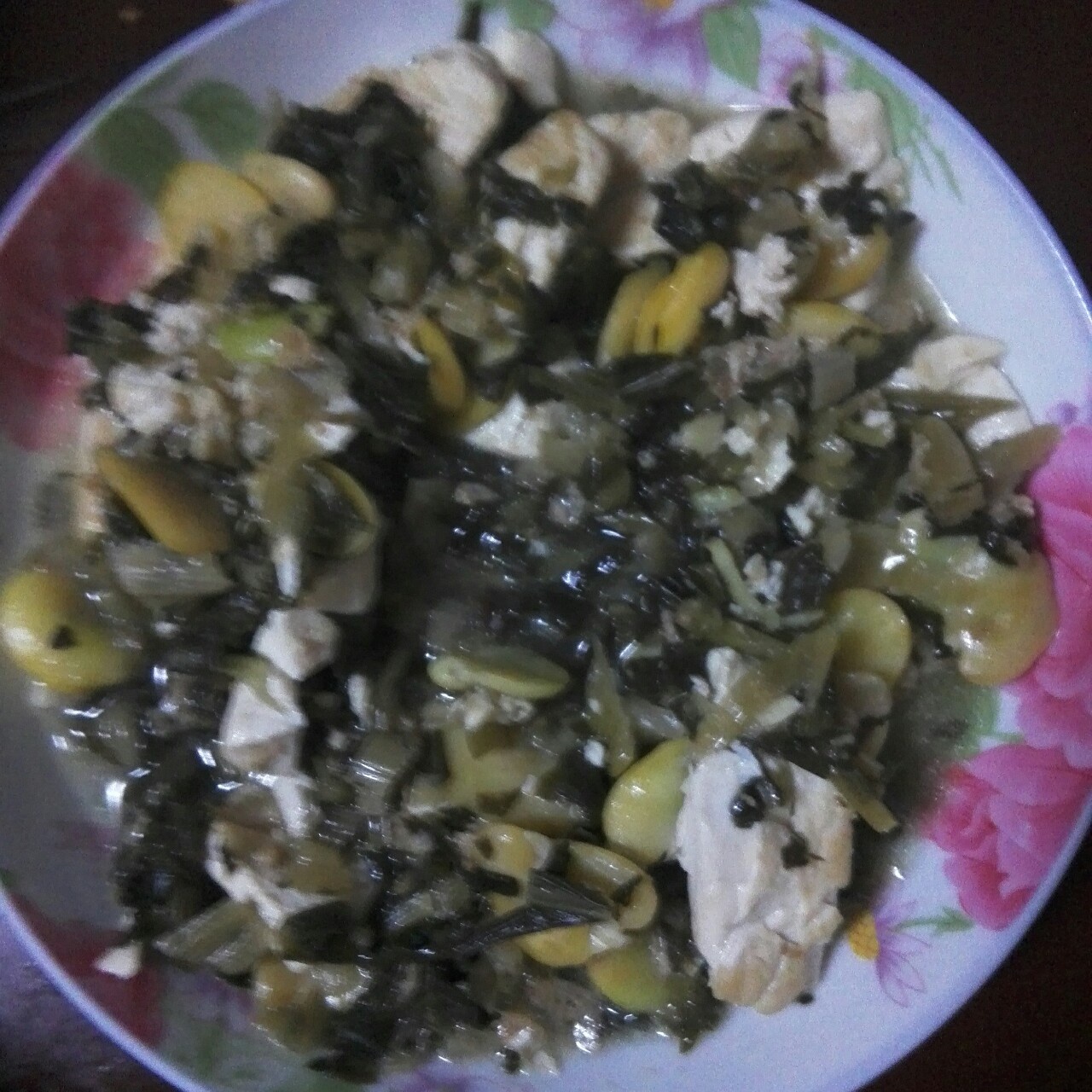 豆腐雪菜烧蚕豆