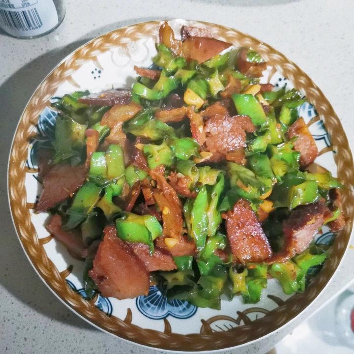 腊肉炒四角豆