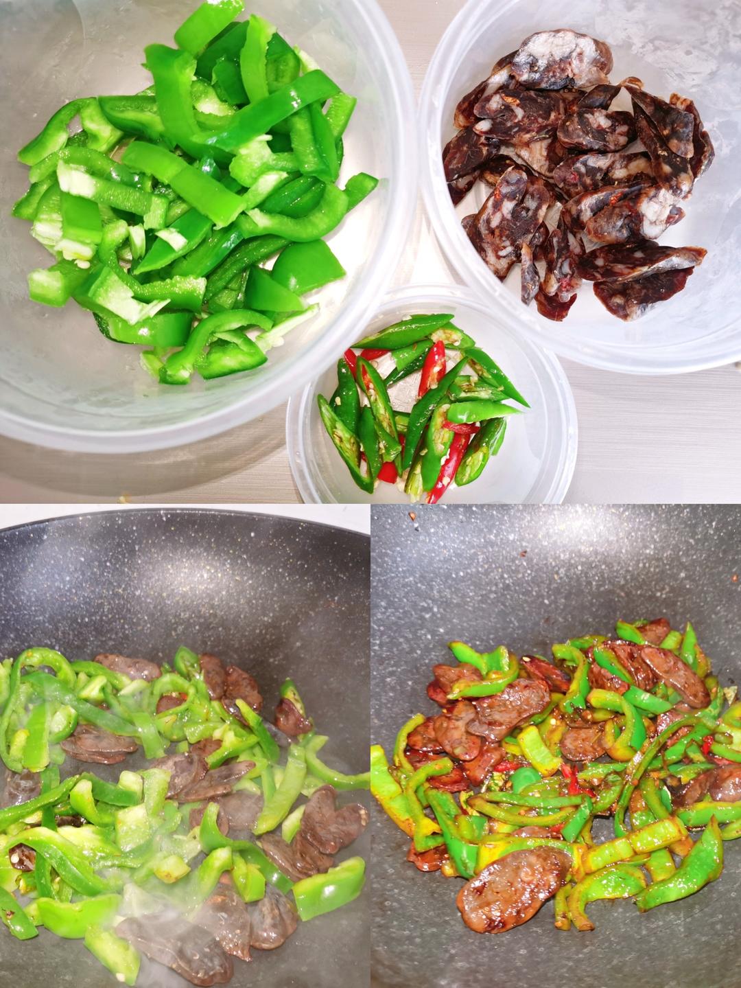 青椒炒广式香肠