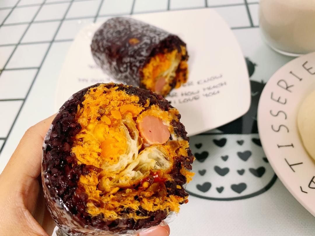 紫米粢饭团，皮薄大馅，才是美食中的王道