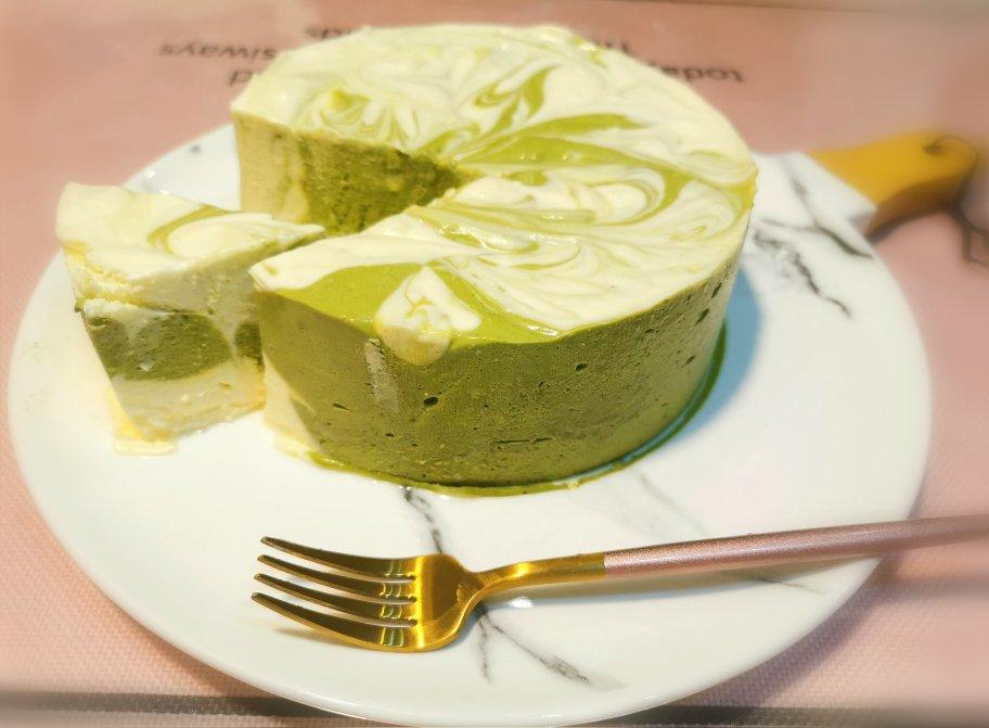 无需烤箱❗️零失败❗️抹茶大理石慕斯❗️入口即化