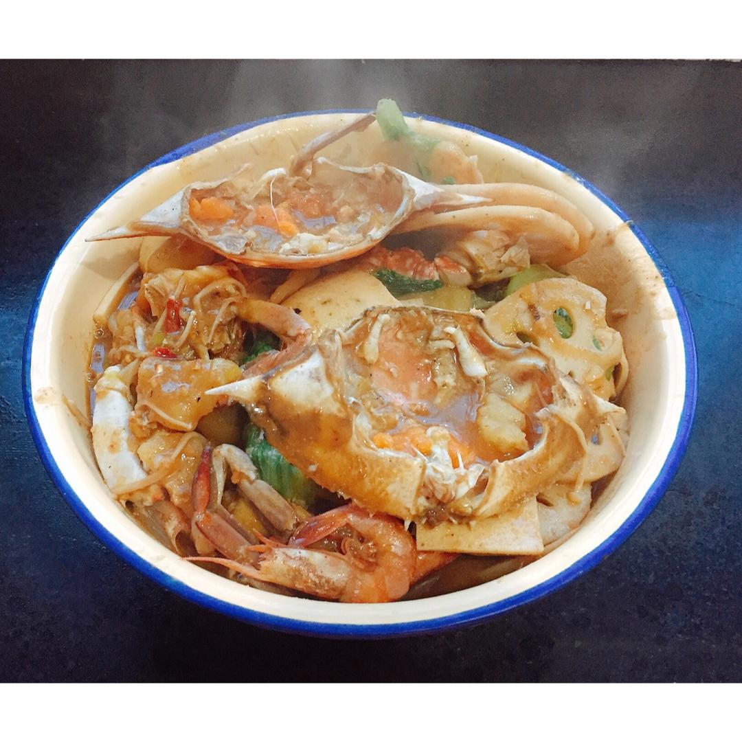 明虾肉蟹煲