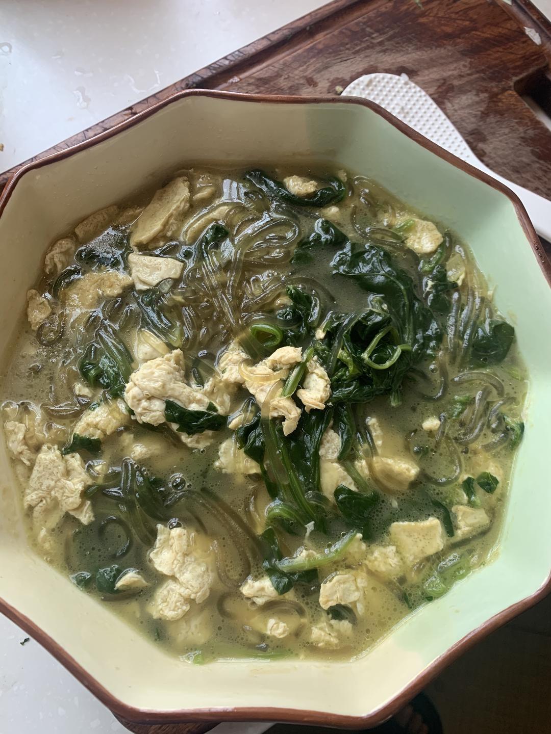 菠菜鸡蛋粉条