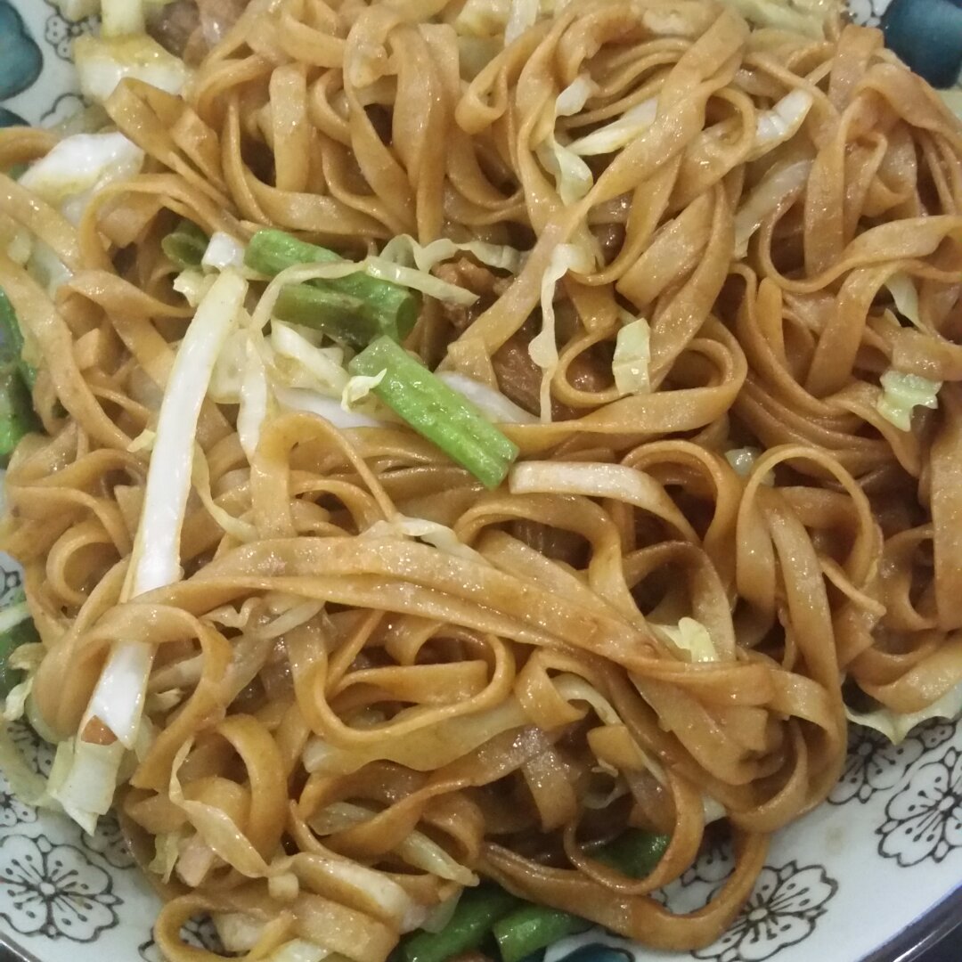 青菜肉丝炒面