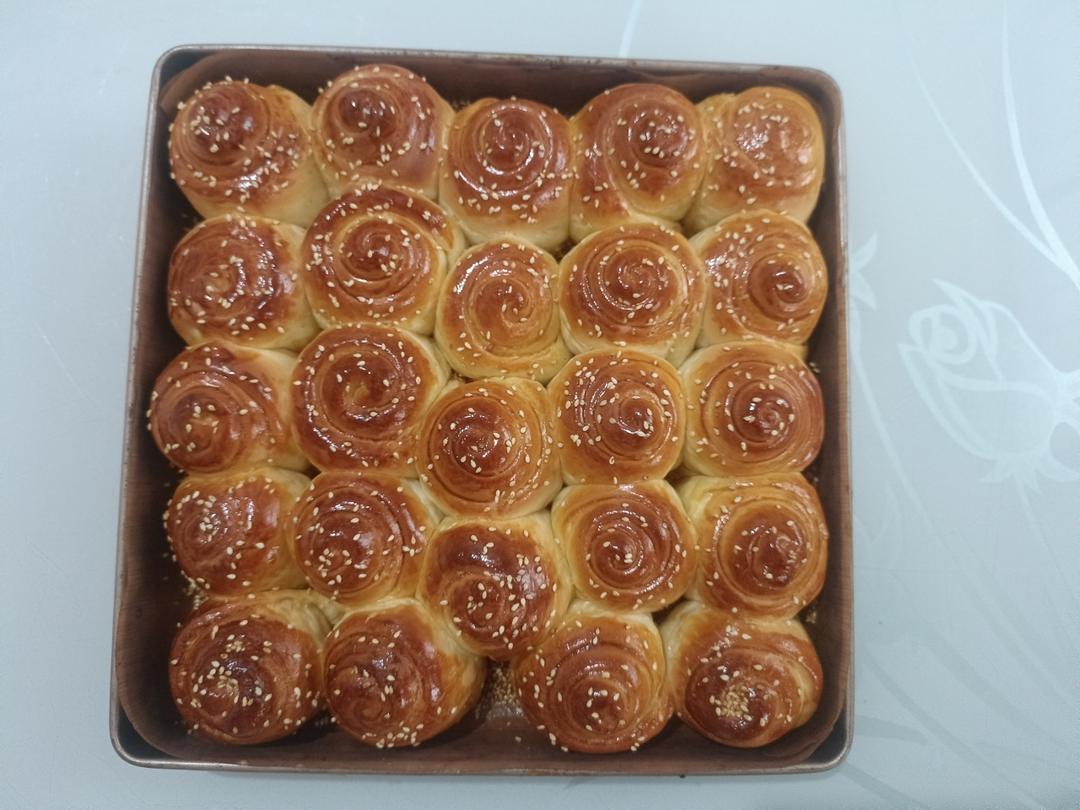 蜂蜜脆底小面包(一次发酵)