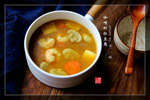 咖哩虾仁豆腐#秋季保胃战#的做法 步骤1