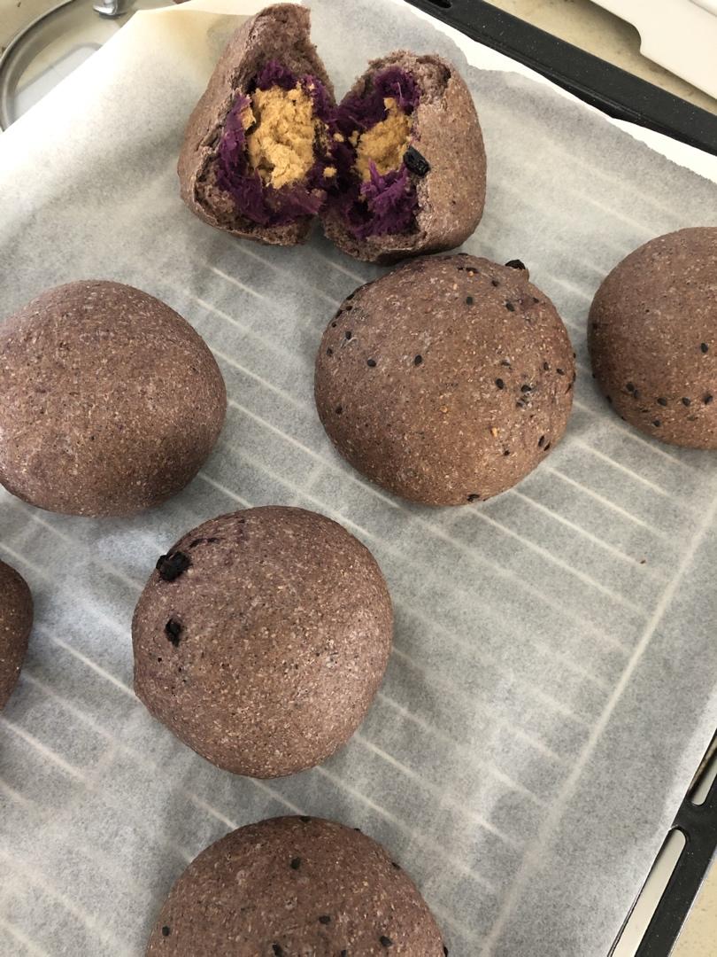 黑芝麻全麦餐包 100%纯全麦