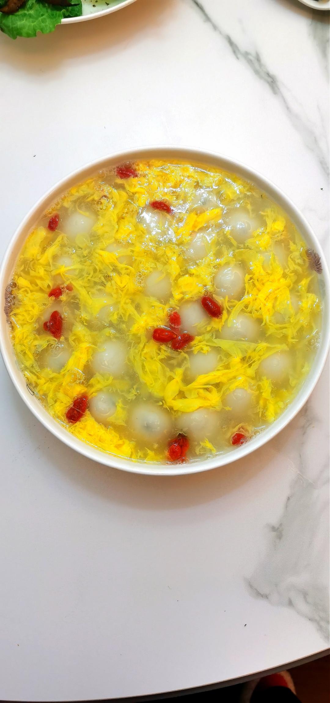 桂花酒酿圆子，自己做的圆子才好吃
