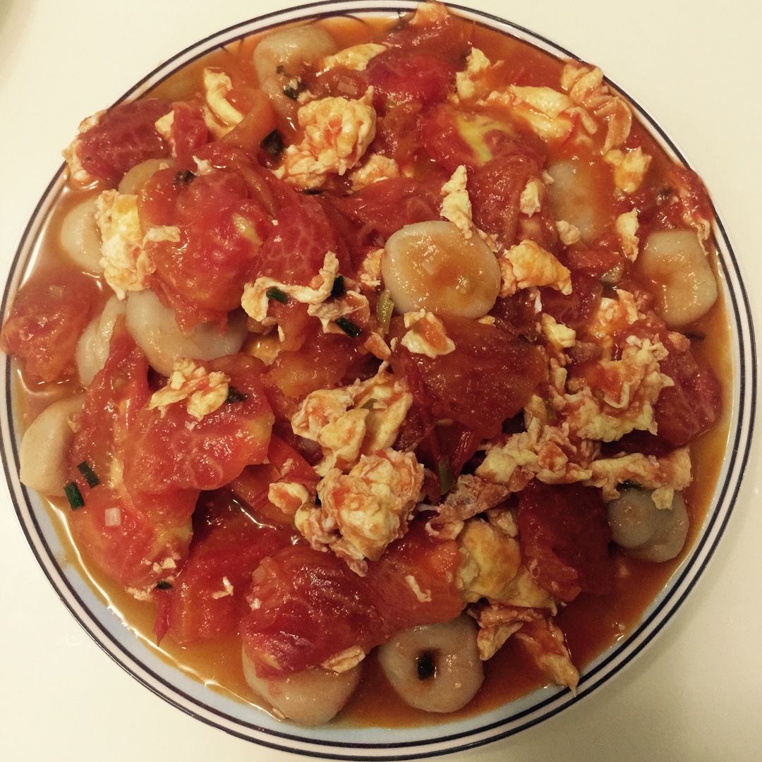 番茄鸡蛋拌酒窝