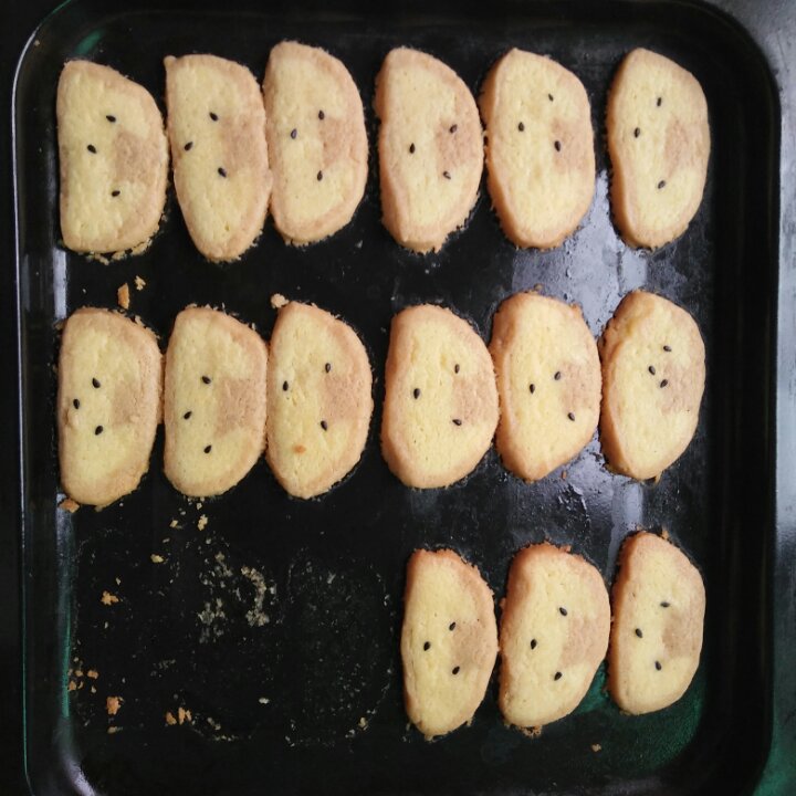 抹茶兔兔曲奇（比熊猫简单！超详细实物图+超良心手绘图）