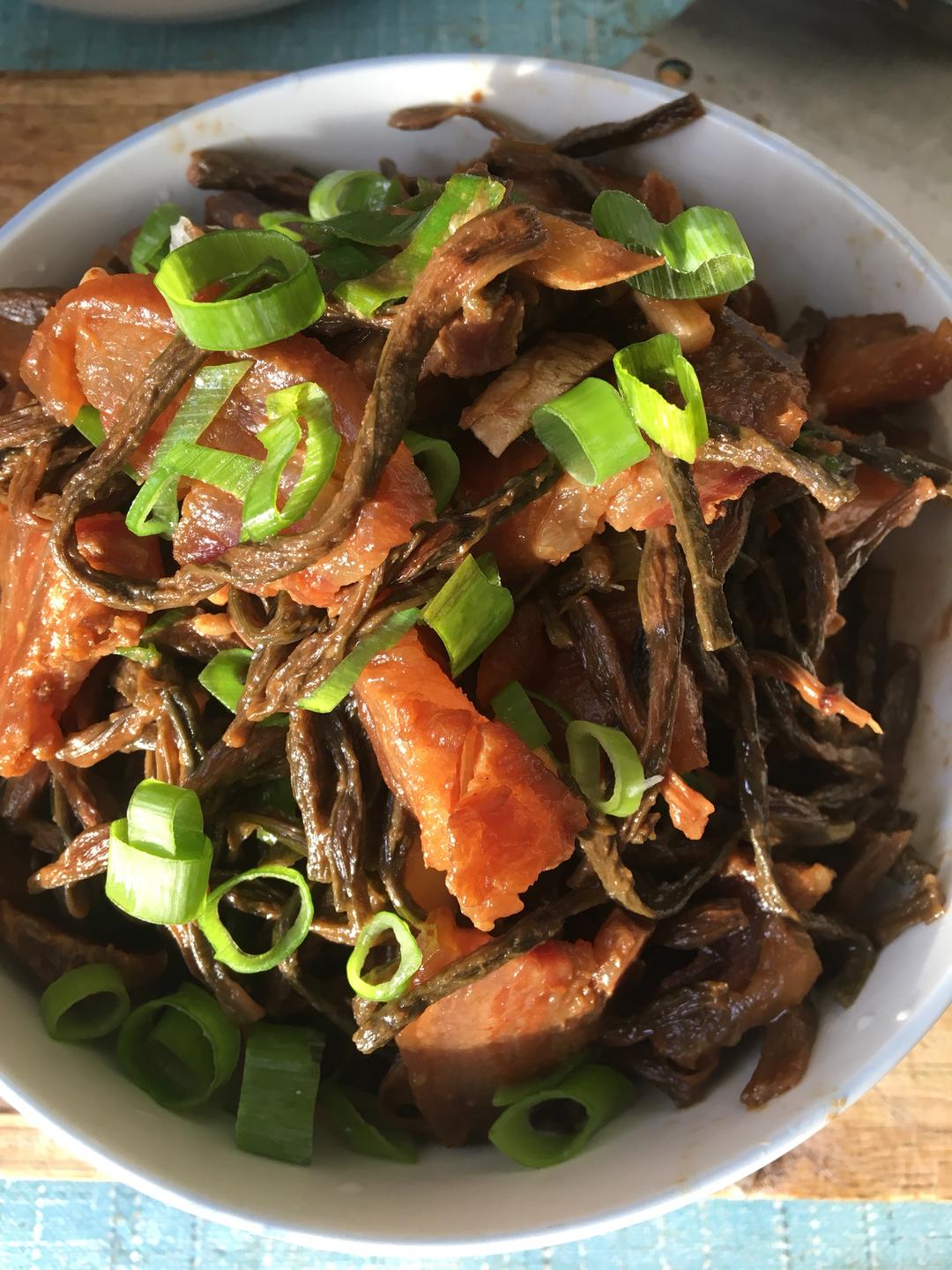 干豆角炖腌肉的做法