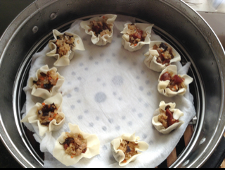 馄饨皮糯米烧麦
