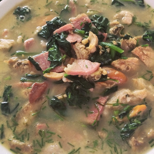 河蚌咸肉豆腐煲