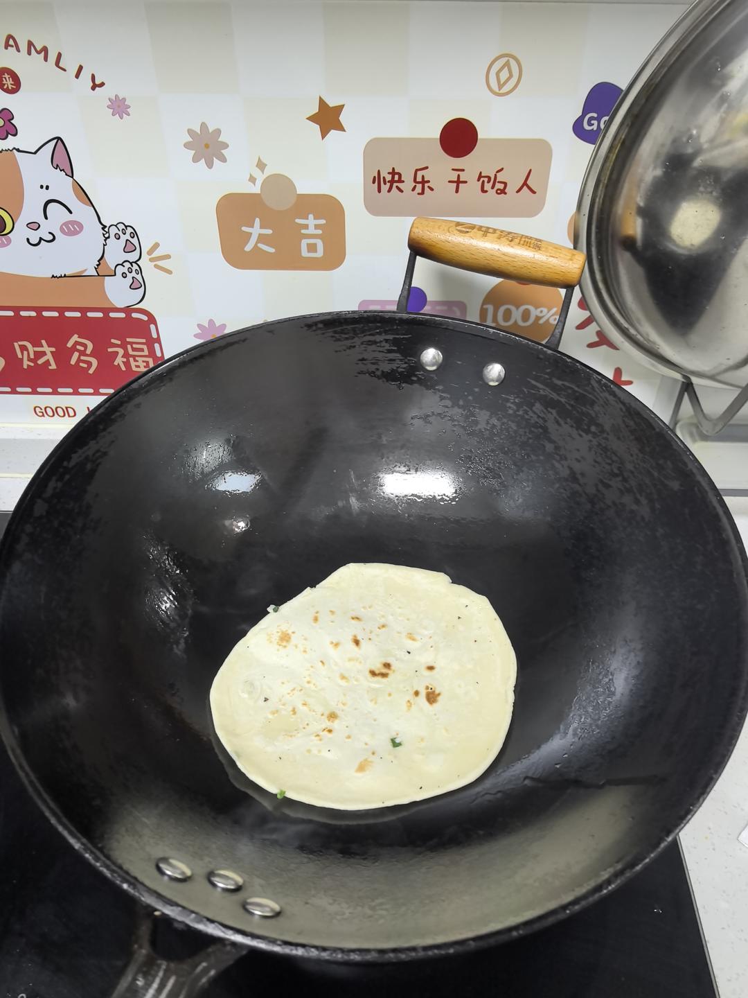 层层起酥的葱油饼（解决剩余饺子面团）